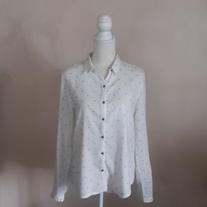 Love tree white patterned blouse